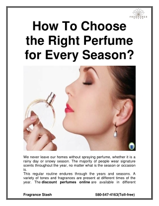 How To Choose the Right Perfume for Every Season