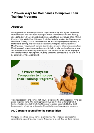 7 Proven Ways for Companies to Improve Their Training Programs