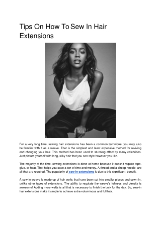 Tips On How To Sew In Hair Extensions