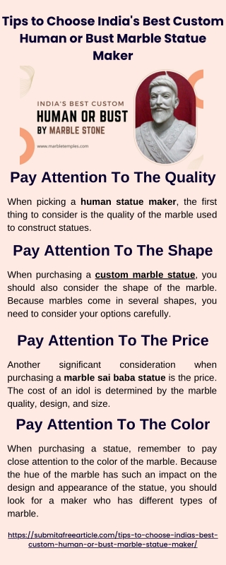 Tips to Choose India's Best Custom Human or Bust Marble Statue Maker