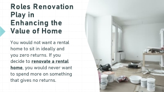 Roles Renovation Play in Enhancing the Value of Home