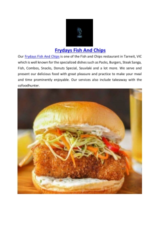 5% off - Frydays Fish And Chips Menu Tarneit, VIC