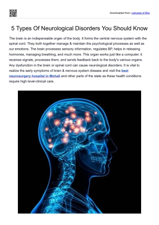 5 Types Of Neurological Disorders You Should Know