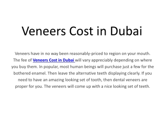 Veneers Cost in Dubai