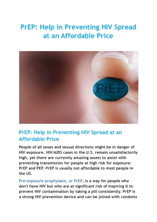 PrEP_ Help in Preventing HIV Spread at an Affordable Price