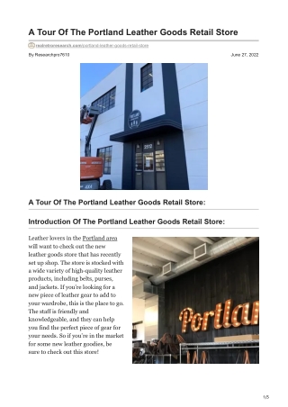 A Tour Of The Portland Leather Goods Retail Store