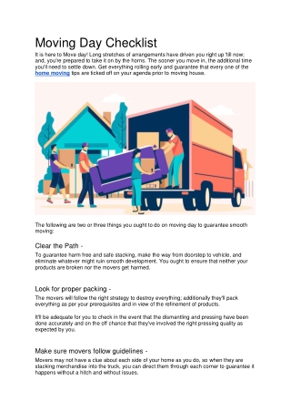 Moving Day Checklist
