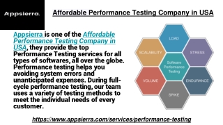 Affordable Performance Testing Company in USA