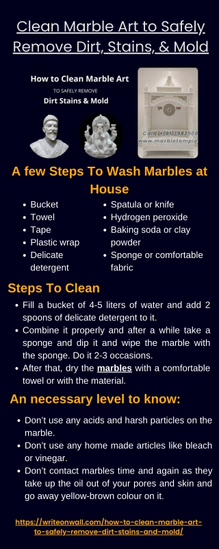 How to Clean Marble Art to Safely Remove Dirt, Stains, and Mold