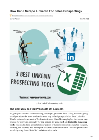 1How Can I Scrape LinkedIn For Sales Prospecting