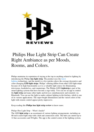 Philips Hue Light Strip Can Create Right Ambiance as per Moods, Rooms, and Colors