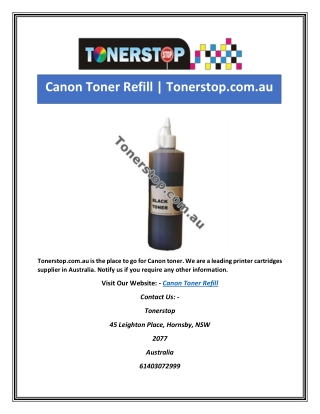 Canon Toner Refill | Tonerstop.com.au