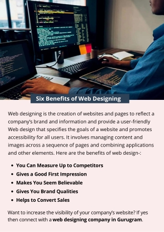 Six Benefits of Web Designing