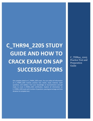 C_THR94_2205 Study Guide and How to Crack Exam on SAP SuccessFactors