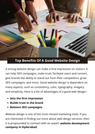 Top Benefits Of A Good Website Design