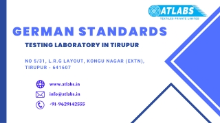 German Standards Testing Textile Laboratory in Tirupur