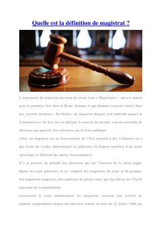 Magistrat : Tout savoir