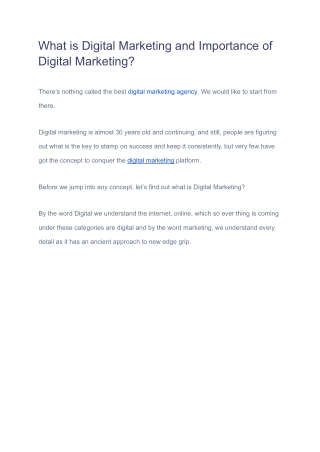 What is Digital Marketing and Importance of Digital Marketing