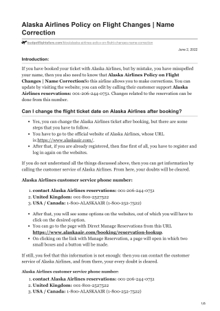 Alaska Airlines flight change policy