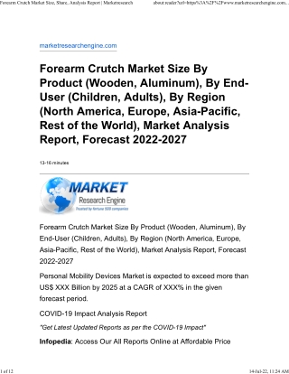 Forearm Crutch Market