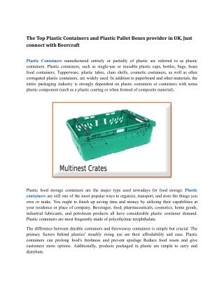 The Top Plastic Containers and Plastic Pallet Boxes provider in UK.docx