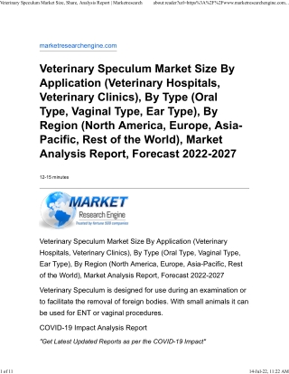 Veterinary Speculum Market