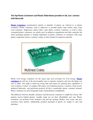 The Top Plastic Containers and Plastic Pallet Boxes provider in UK.docx