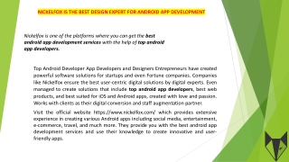 Nickelfox is the best design expert for android app development