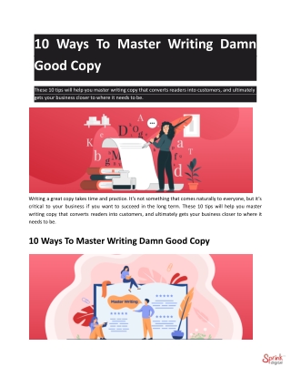 10 Ways To Master Writing Damn Good Copy