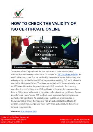 HOW TO CHECK THE VALIDITY OF ISO CERTIFICATE ONLINE