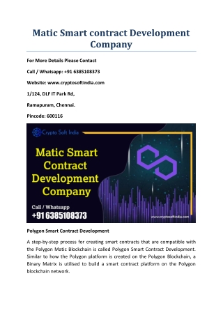 Matic Smart contract development company