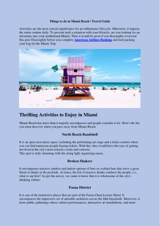 Things to do in Miami Beach