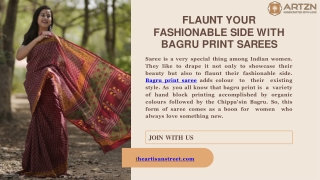 Flaunt Your Fashionable Side with Bagru Print Sarees