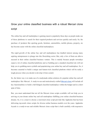 Mercari clone article