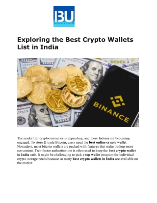 Exploring the Best Crypto Wallets List in India