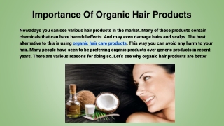 Importance Of Organic Hair Products