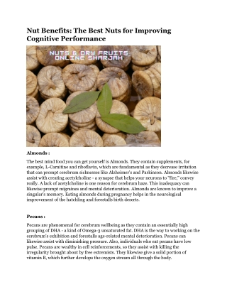 Nut Benefits The Best Nuts for Improving Cognitive Performance