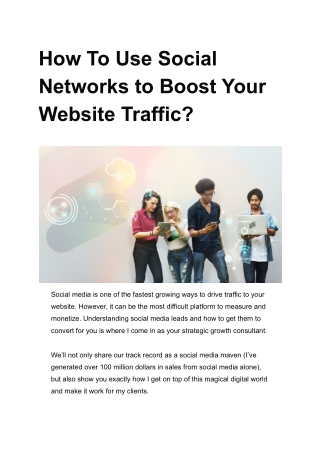 How To Use Social Networks to Boost Your Website Traffic