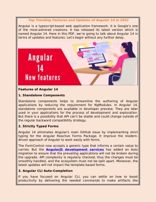 Top Trending Features and Updates of Angular 14 in 2022