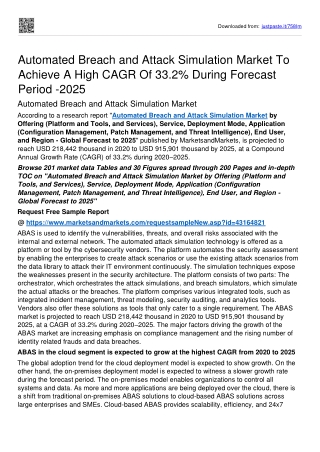 Automated Breach and Attack Simulation Market USD 915,901 thousand By 2025