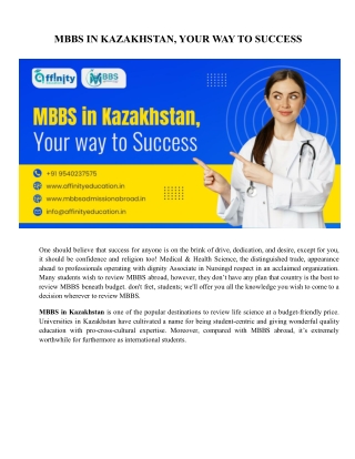 MBBS IN KAZAKHSTAN, YOUR WAY TO SUCCESS.