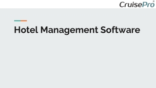 Hotel Management Software - CruisePro