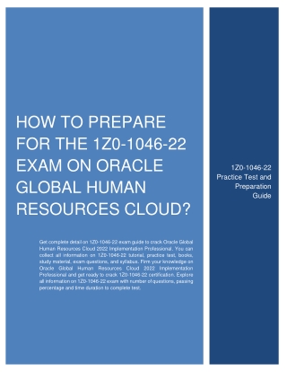 How to Prepare for the 1Z0-1046-22 Exam on Oracle Global Human Resources Cloud?