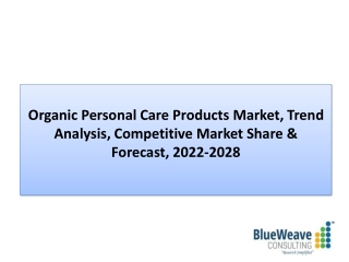 Organic Personal Care Products Market