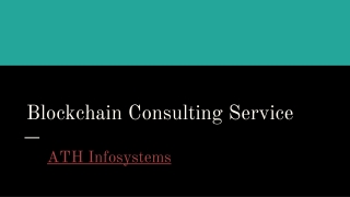 Blockchain Consulting Service
