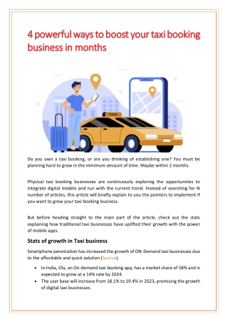 4 powerful ways to boost your taxi booking business in months