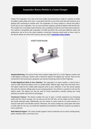 Snapmaker Rotary Module is a Game Changer