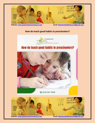 How do teach good habits to preschoolers