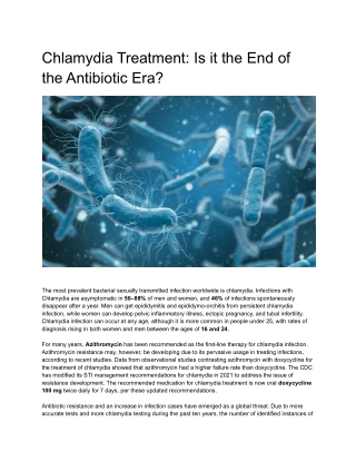 Chlamydia Treatment_ Is it the End of the Antibiotic Era