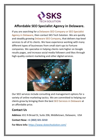 Find the affordable SEO Agency in Delaware?